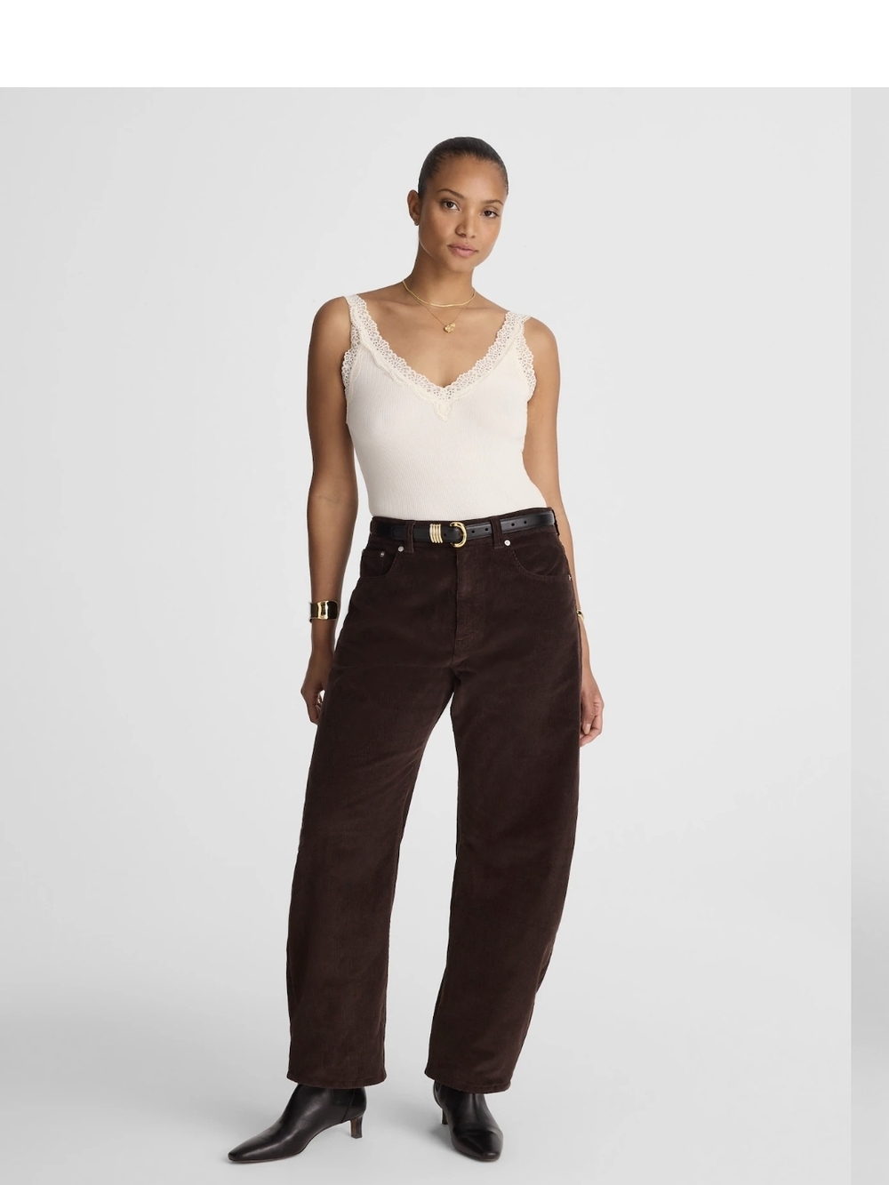 Madewell Curvy Dark Brown Corduroy Pants